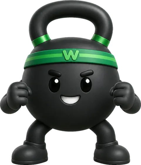 운동할 준비가 된 WLog 케틀벨 마스코트