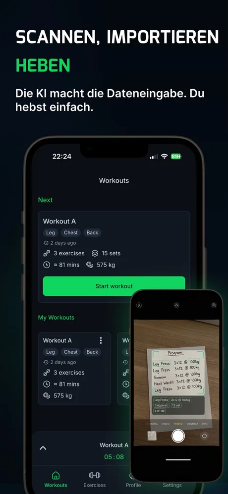 WLog-Bildschirm für den KI-Programmimport