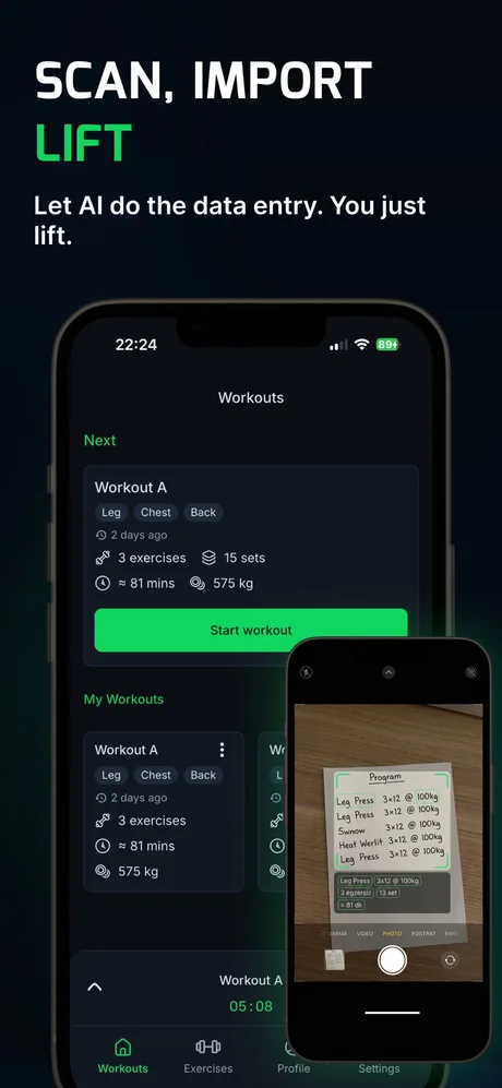 WLog AI program import screen